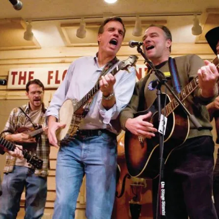 Senator Warner playing music