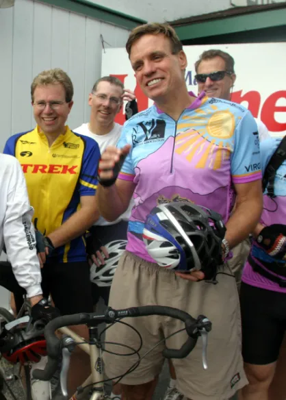 Senator Warner biking